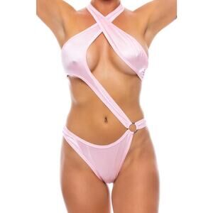 🦋B2G1🦋BODYZONE Single Ring Asymmetrical Bodysuit  PINK | ONE SIZE | Dance Wear